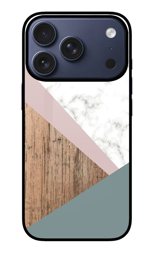 Marble wood Abstract iPhone 17 Pro Glass Case