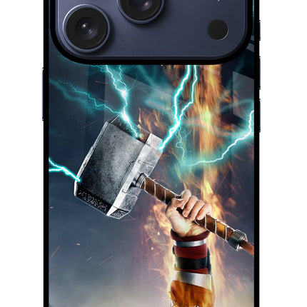 Thor Hammer Mjolnir iPhone 17 Pro Glass Case Back Cover by Casekaro