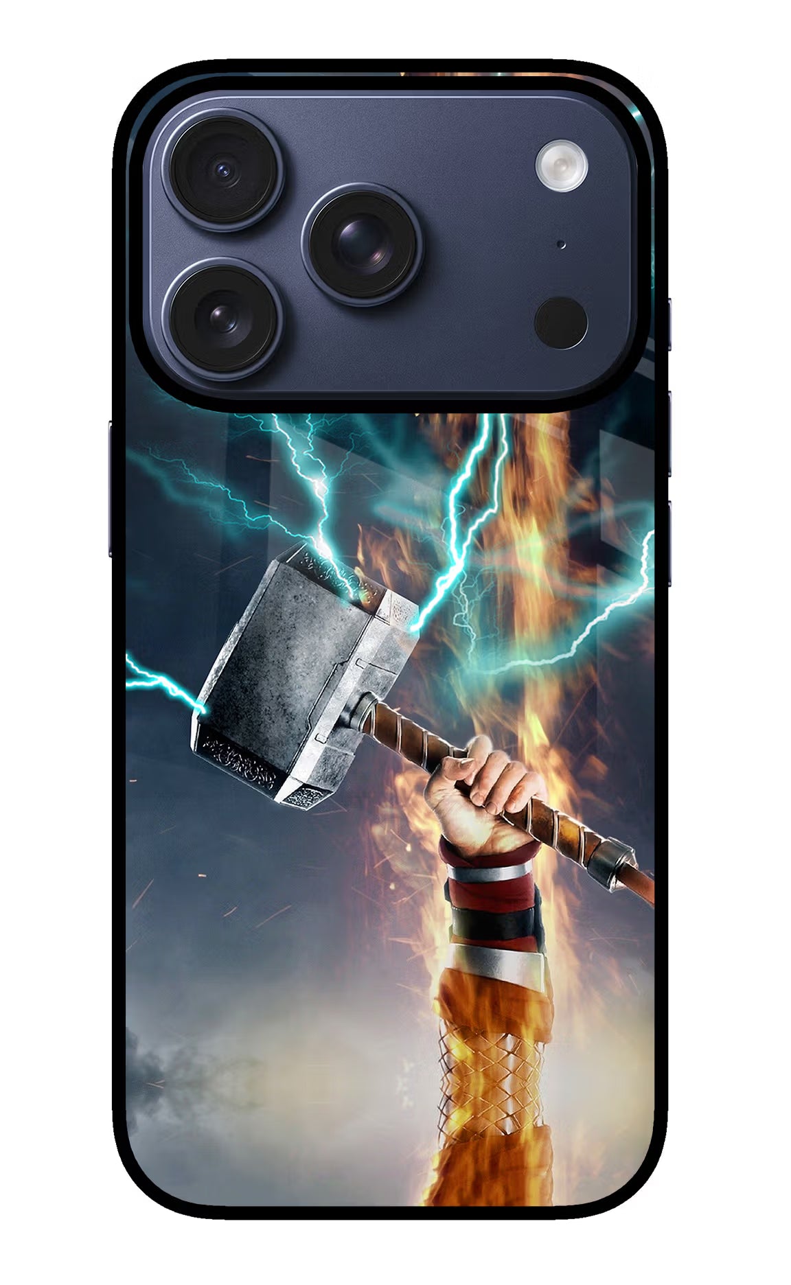 Thor Hammer Mjolnir iPhone 17 Pro Glass Case Back Cover by Casekaro