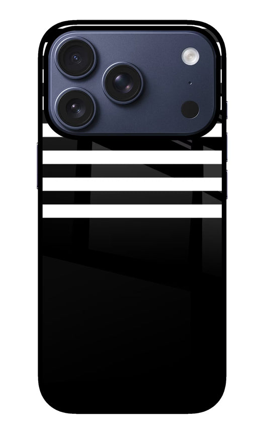 Black and White Print iPhone 17 Pro Glass Case