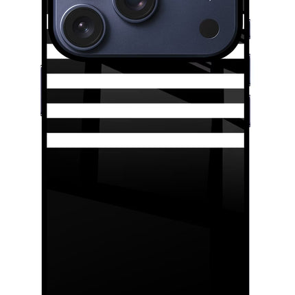 Black and White Print iPhone 17 Pro Glass Case Back Cover by Casekaro