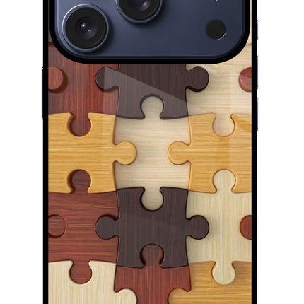 Wooden Puzzle iPhone 17 Pro Glass Case
