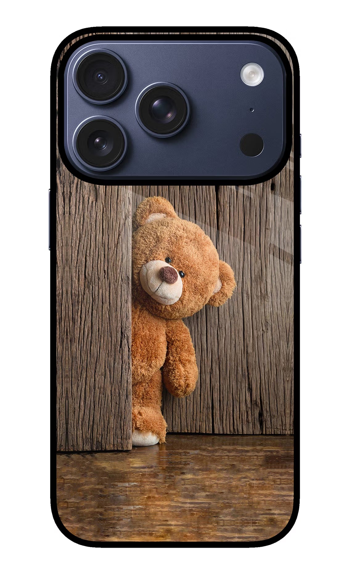Teddy Wooden iPhone 17 Pro Glass Case Back Cover by Casekaro