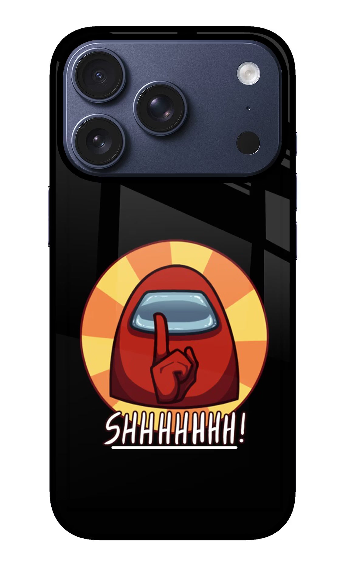 Among Us Shhh! iPhone 17 Pro Glass Case Back Cover by Casekaro