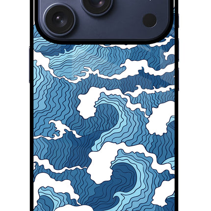 Blue Waves iPhone 17 Pro Glass Case
