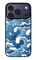 Blue Waves iPhone 17 Pro Glass Case