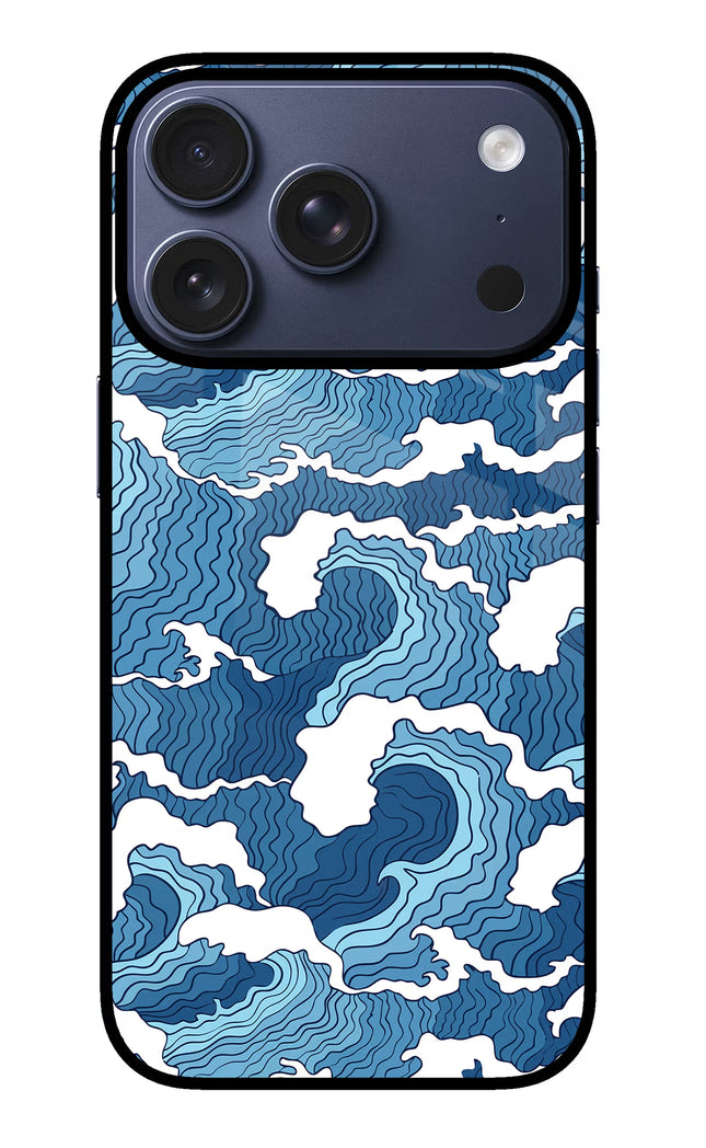 Blue Waves iPhone 17 Pro Glass Case