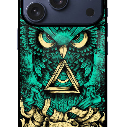 Green Owl iPhone 17 Pro Glass Case
