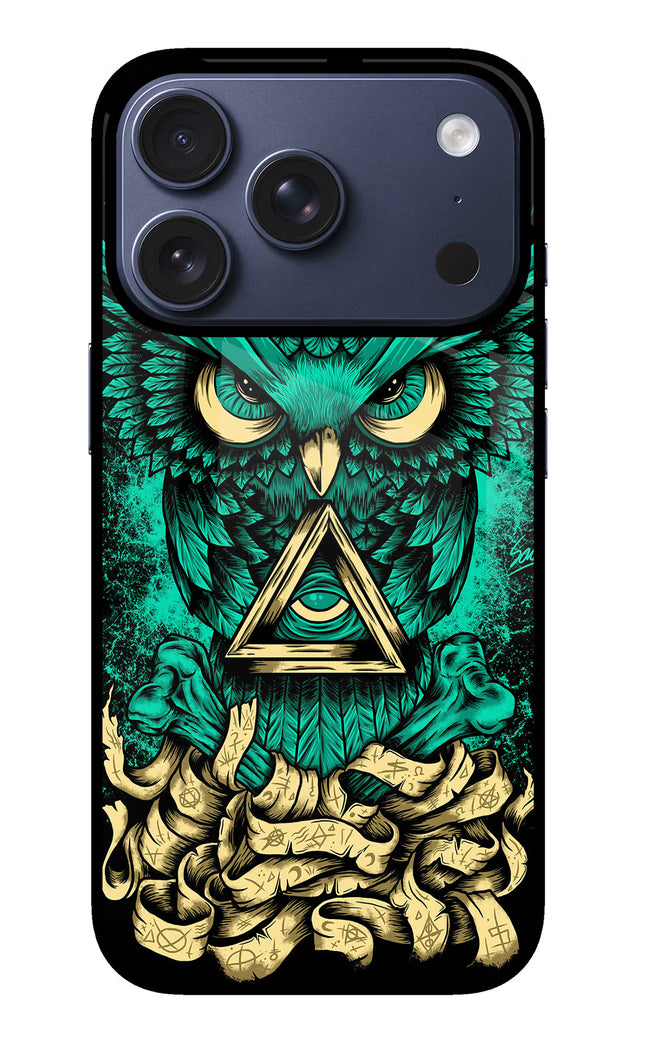 Green Owl iPhone 17 Pro Glass Case