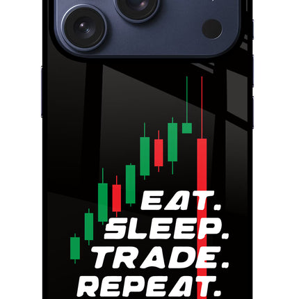 Eat Sleep Trade Repeat iPhone 17 Pro Glass Case