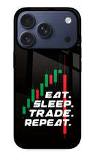 Eat Sleep Trade Repeat iPhone 17 Pro Glass Case