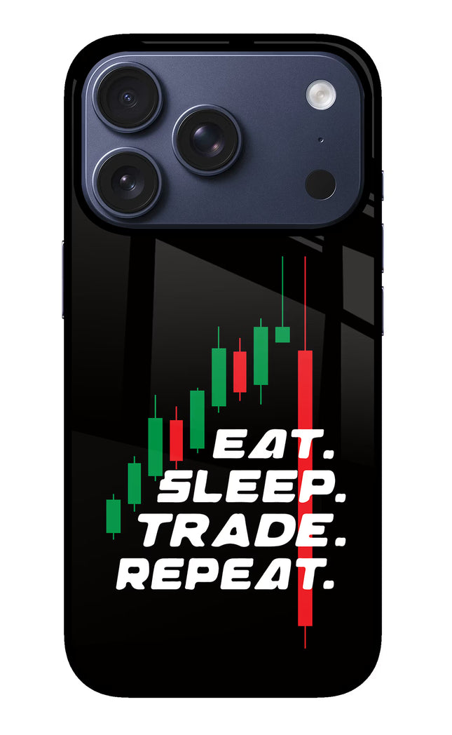 Eat Sleep Trade Repeat iPhone 17 Pro Glass Case