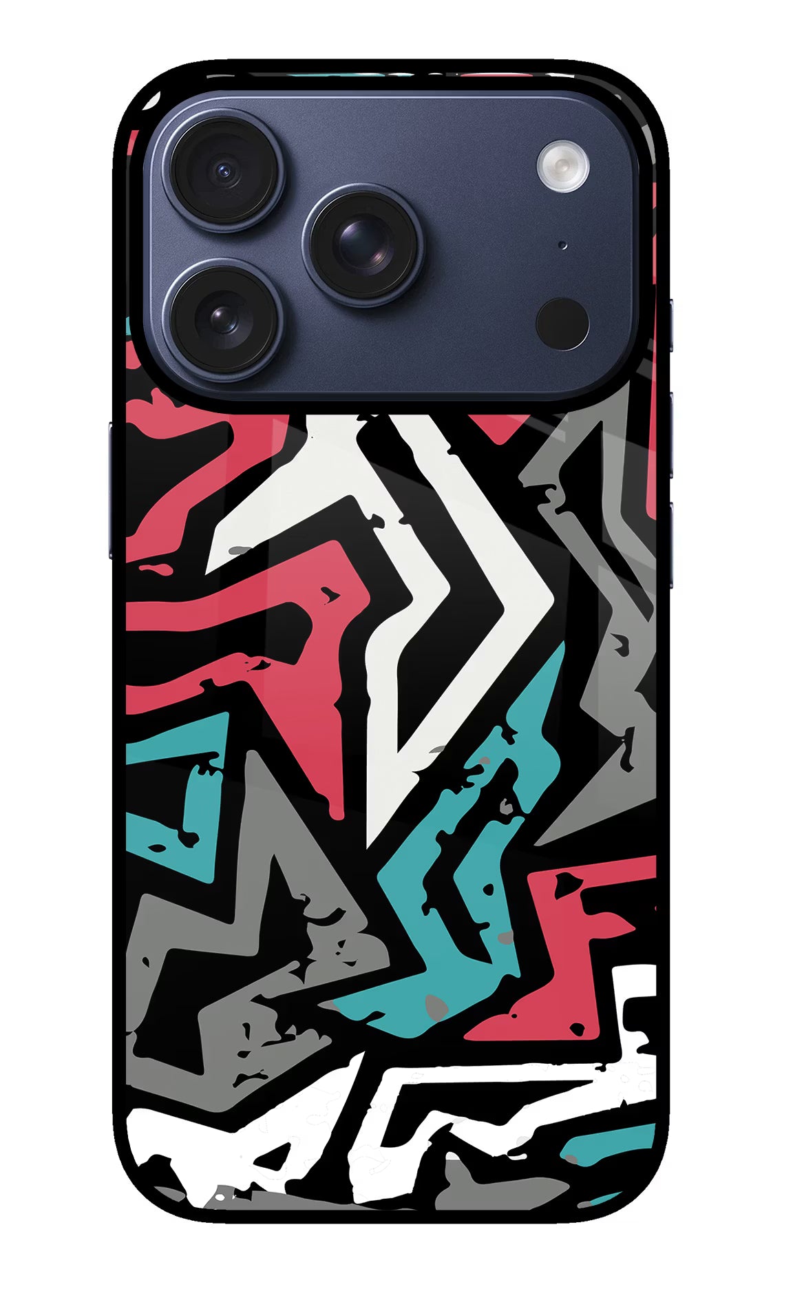 Geometric Graffiti iPhone 17 Pro Glass Case Back Cover by Casekaro
