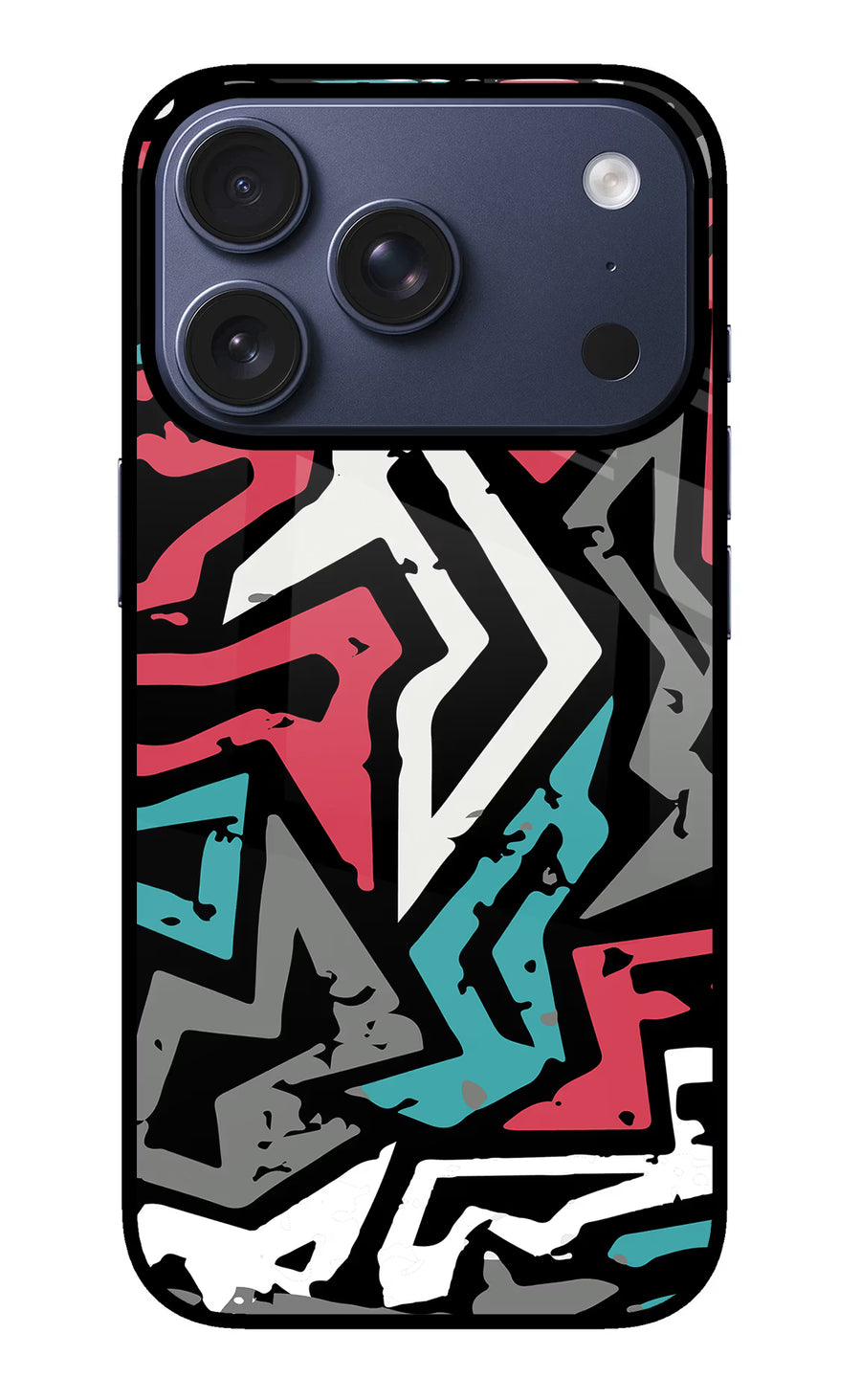 Geometric Graffiti iPhone 17 Pro Back Cover, Metal case