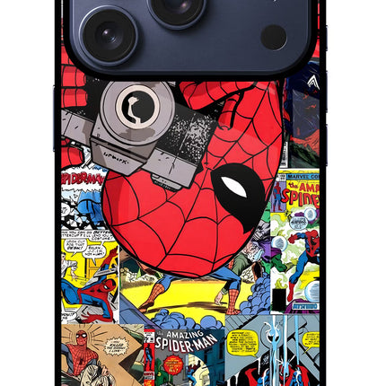 Spider Man iPhone 17 Pro Glass Case Back Cover by Casekaro