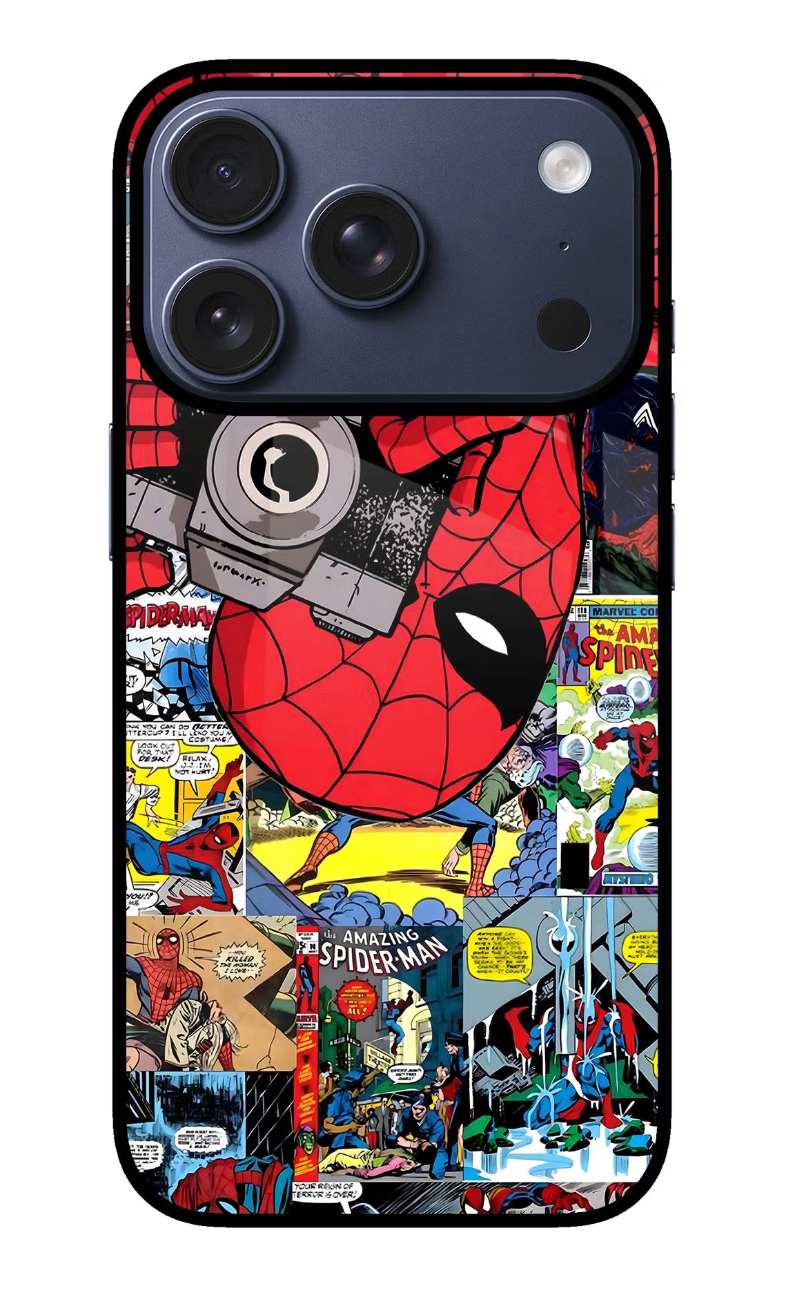 Spider Man iPhone 17 Pro Glass Case Back Cover by Casekaro