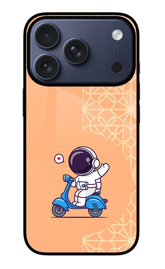 Cute Astronaut Riding iPhone 17 Pro Glass Case