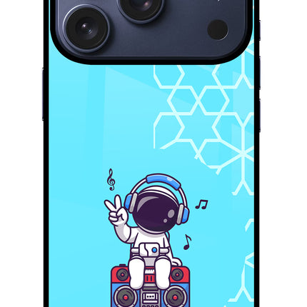 Cute Astronaut Chilling iPhone 17 Pro Glass Case