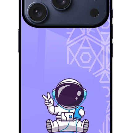 Cute Astronaut Chilling iPhone 17 Pro Glass Case