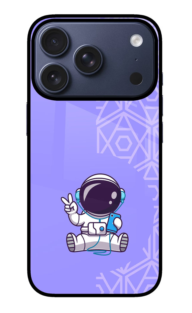 Cute Astronaut Chilling iPhone 17 Pro Glass Case