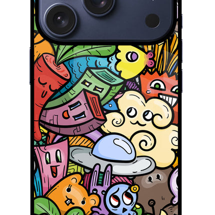 Veggie Doodle iPhone 17 Pro Glass Case