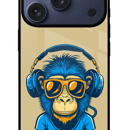 Monkey Headphone iPhone 17 Pro Glass Case