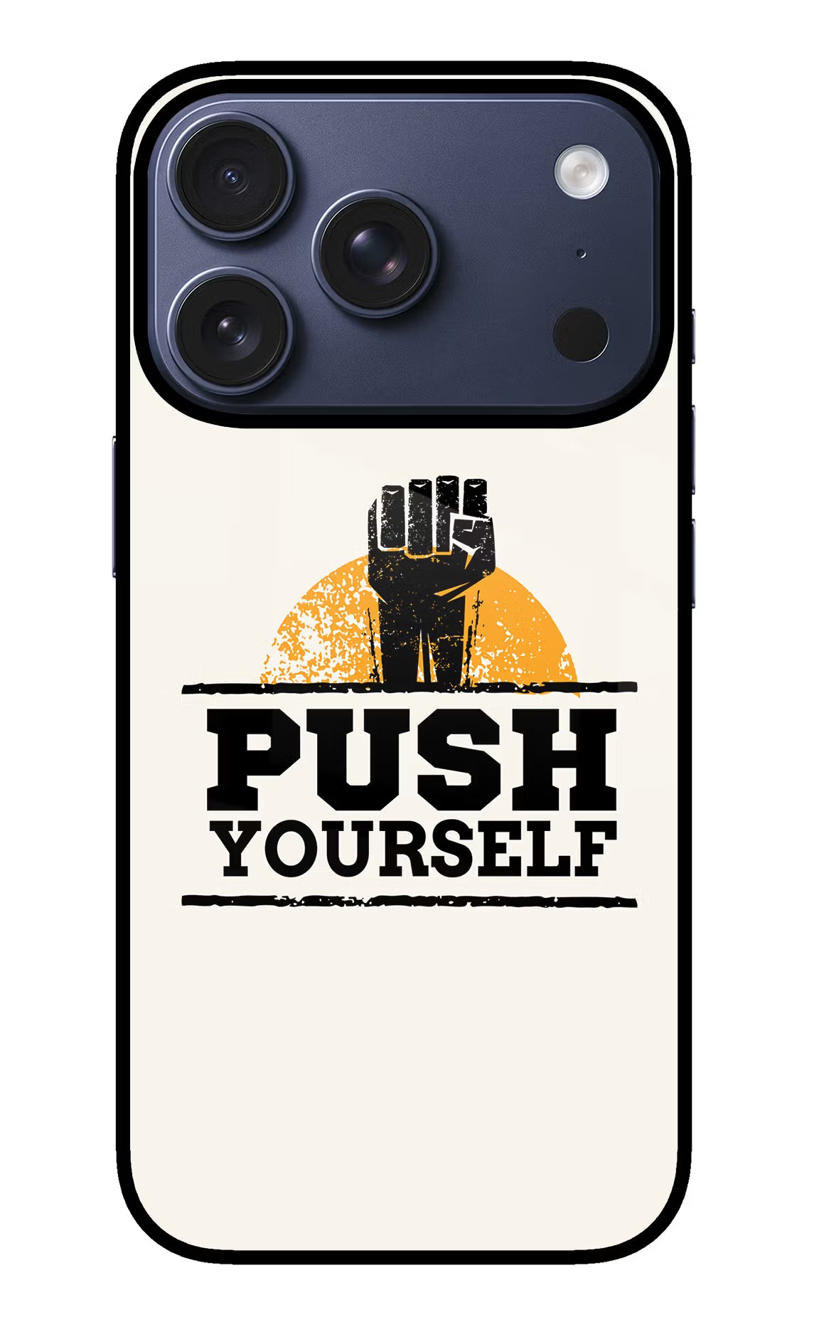 Push Yourself iPhone 17 Pro Glass Case Back Cover by Casekaro