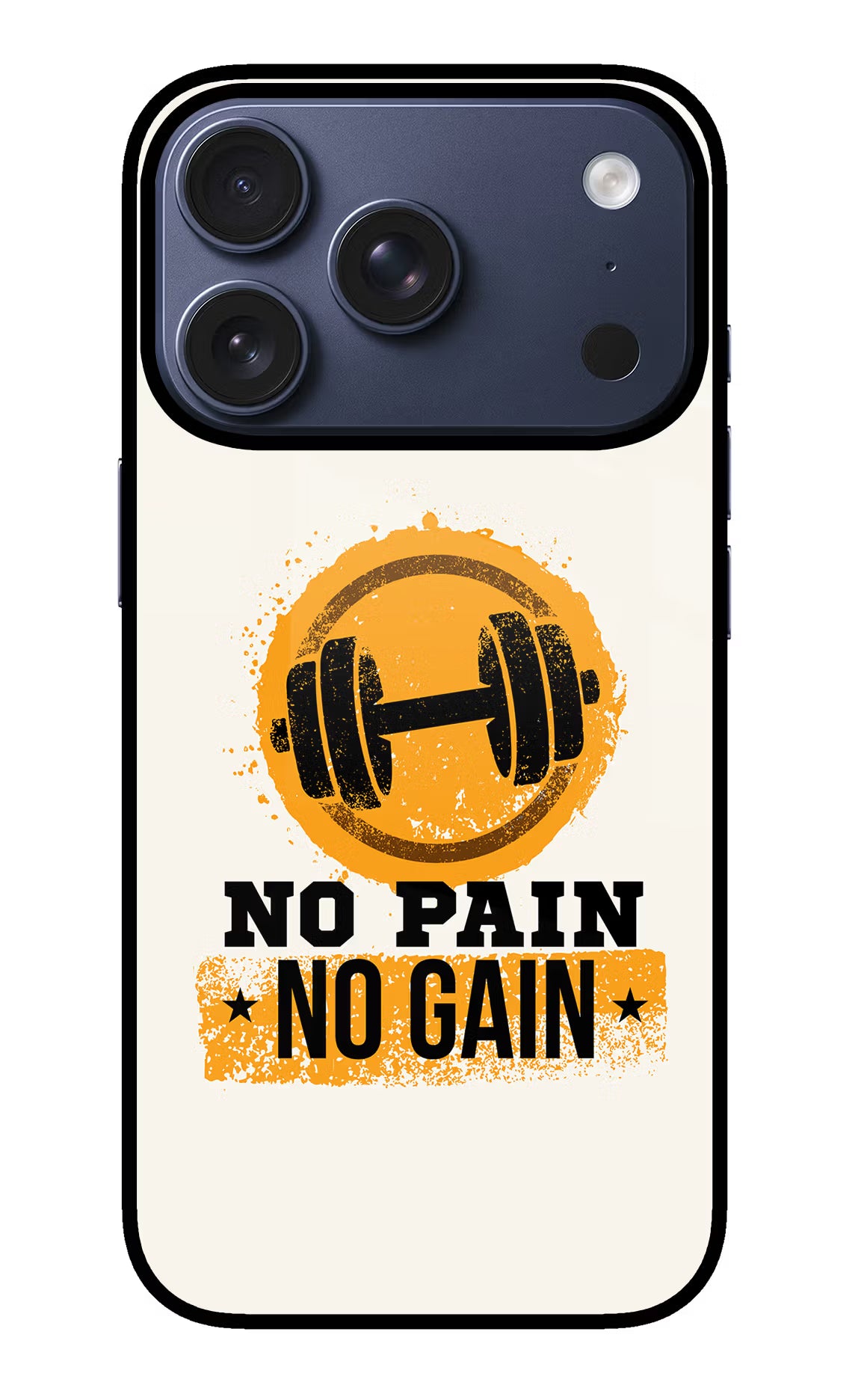 No Pain No Gain iPhone 17 Pro Glass Case Back Cover by Casekaro