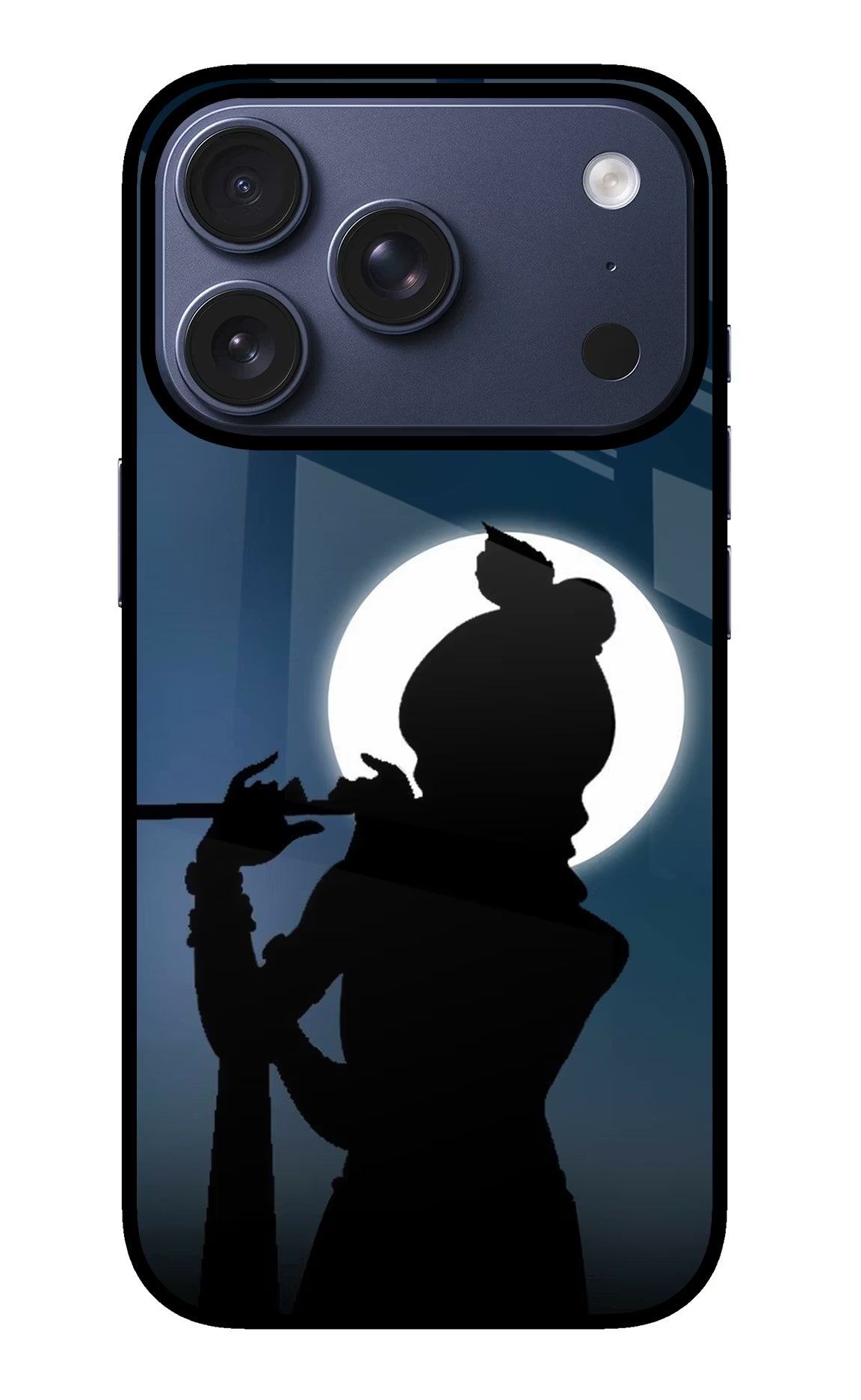 Shri Krishna Silhouette iPhone 17 Pro Glass Case Back Cover by Casekaro