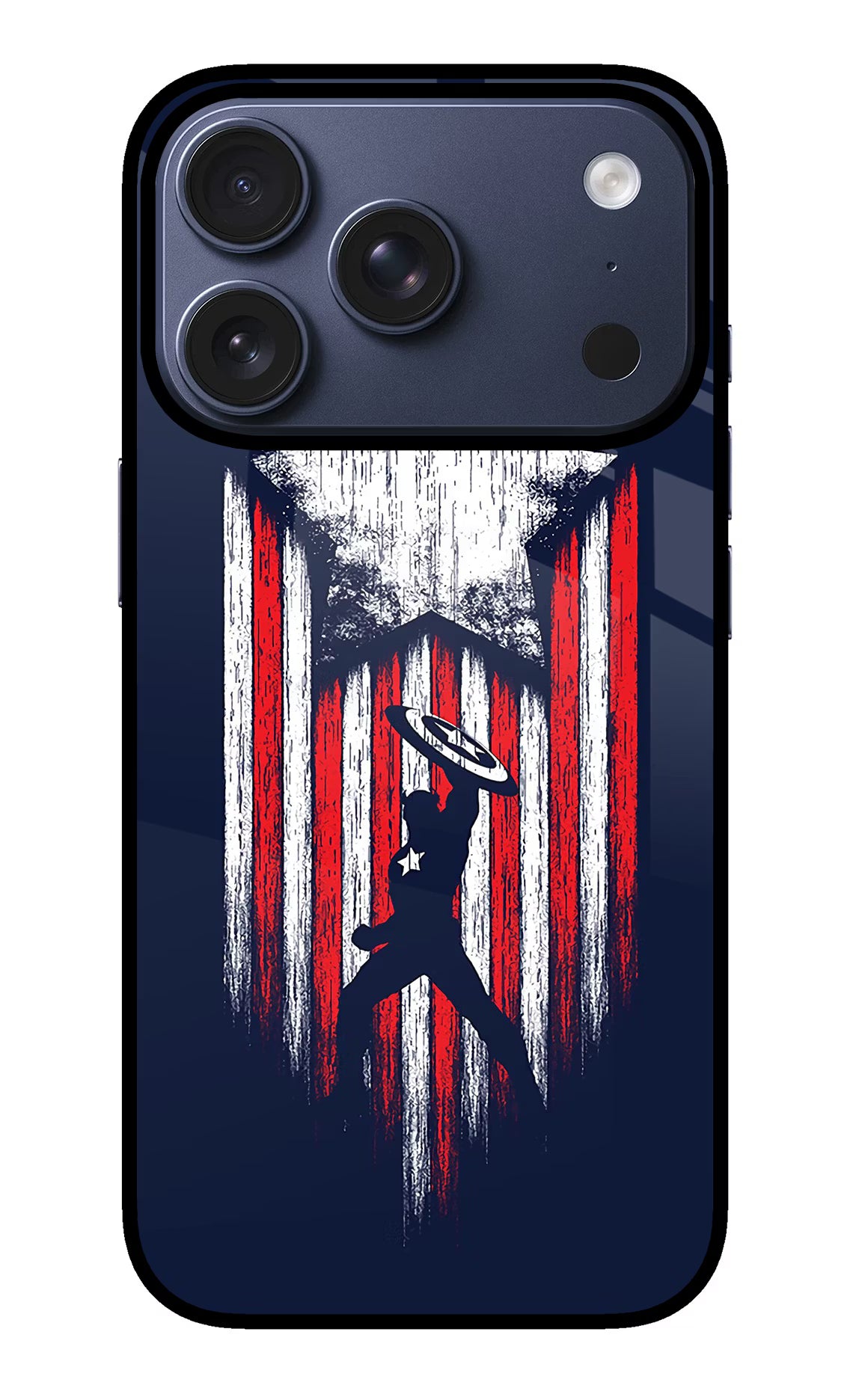 Captain America Marvel Art iPhone 17 Pro Glass Case Back Cover by Casekaro