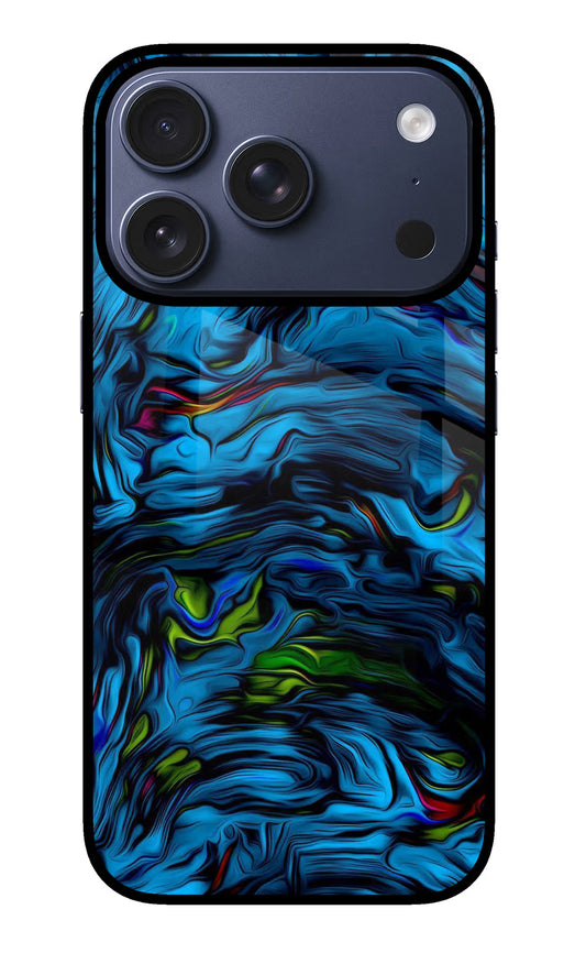 Dark Blue Abstract iPhone 17 Pro Glass Case