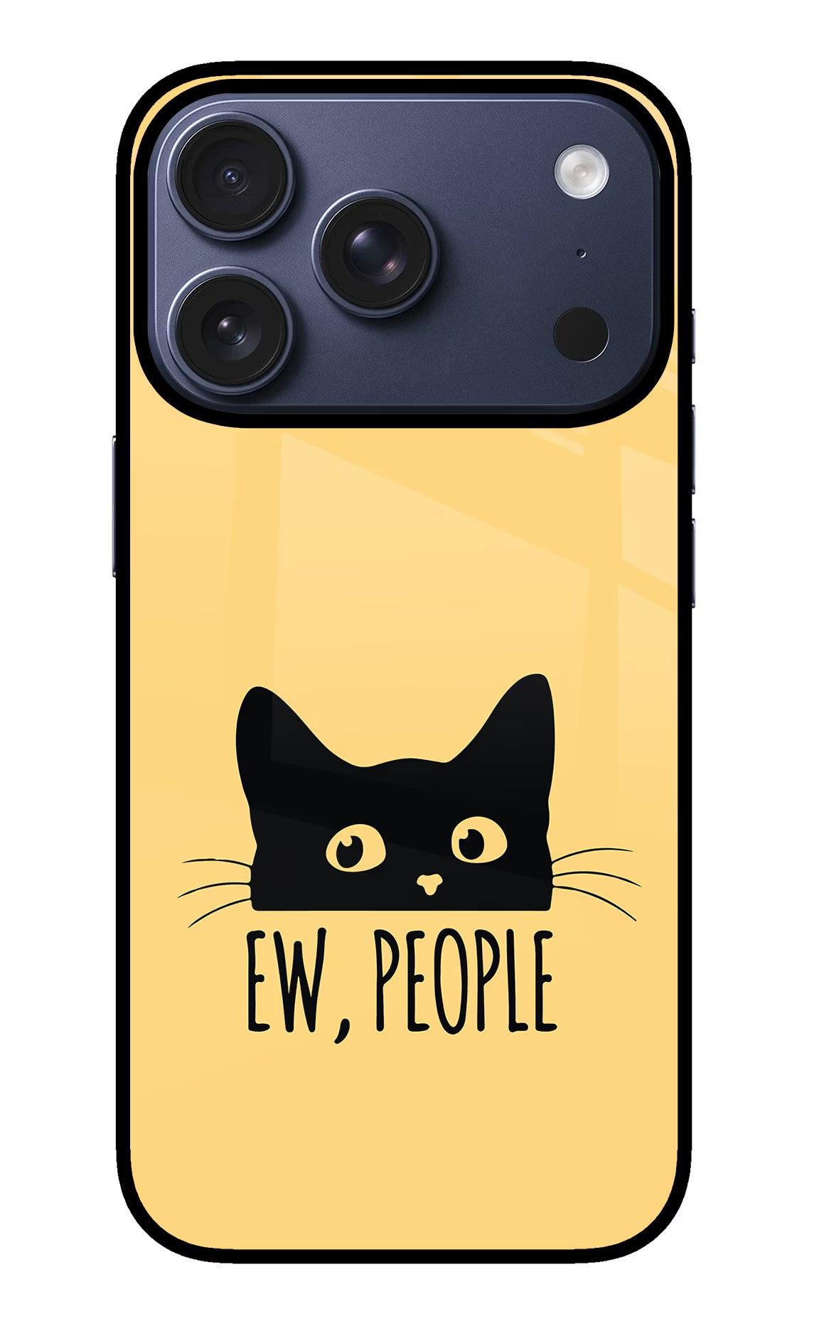 Ew People Catitude iPhone 17 Pro Glass Case Back Cover by Casekaro