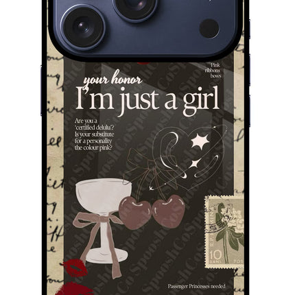 I am just a girl iPhone 17 Pro Glass Case