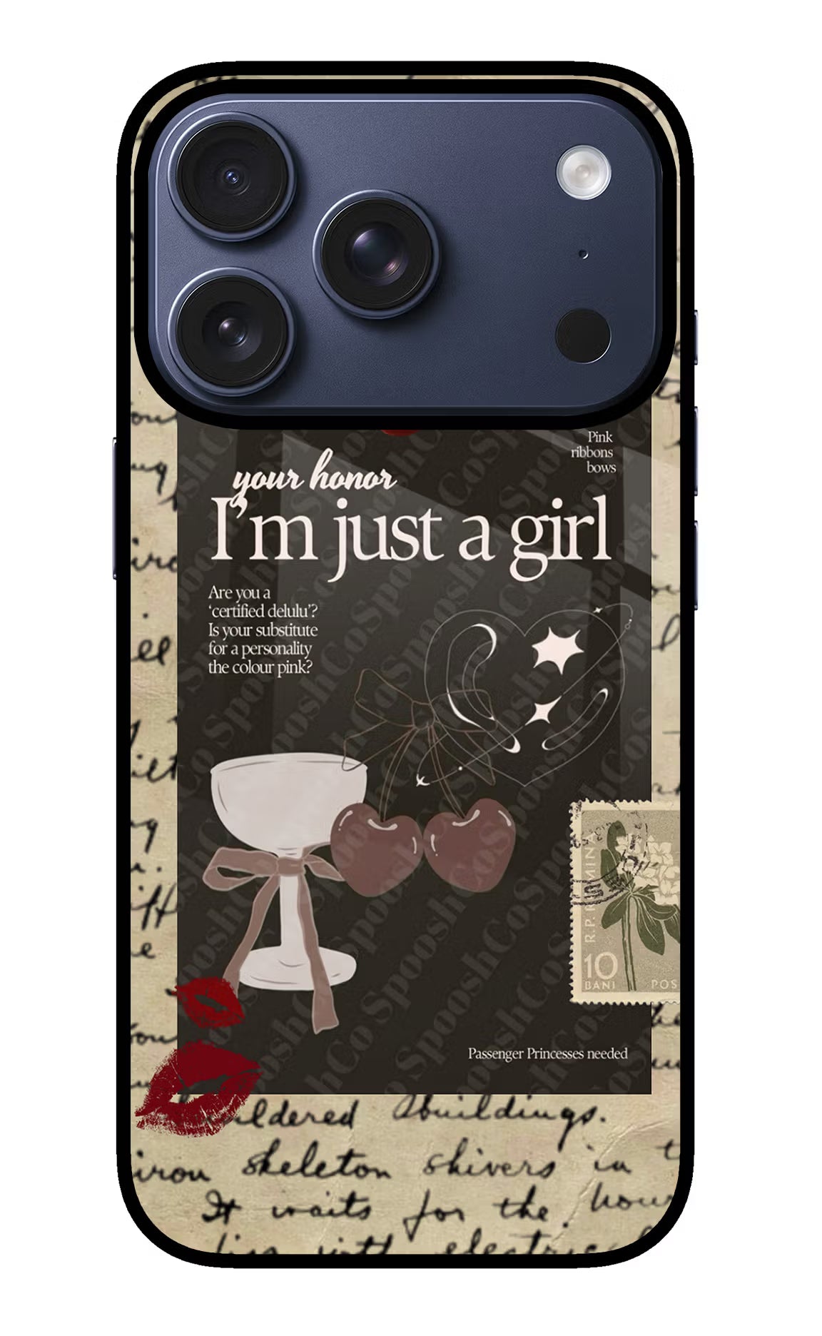 I am just a girl iPhone 17 Pro Glass Case Back Cover by Casekaro