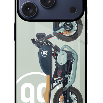 Classic Cafe Racer 99 iPhone 17 Pro Glass Case Back Cover by Casekaro