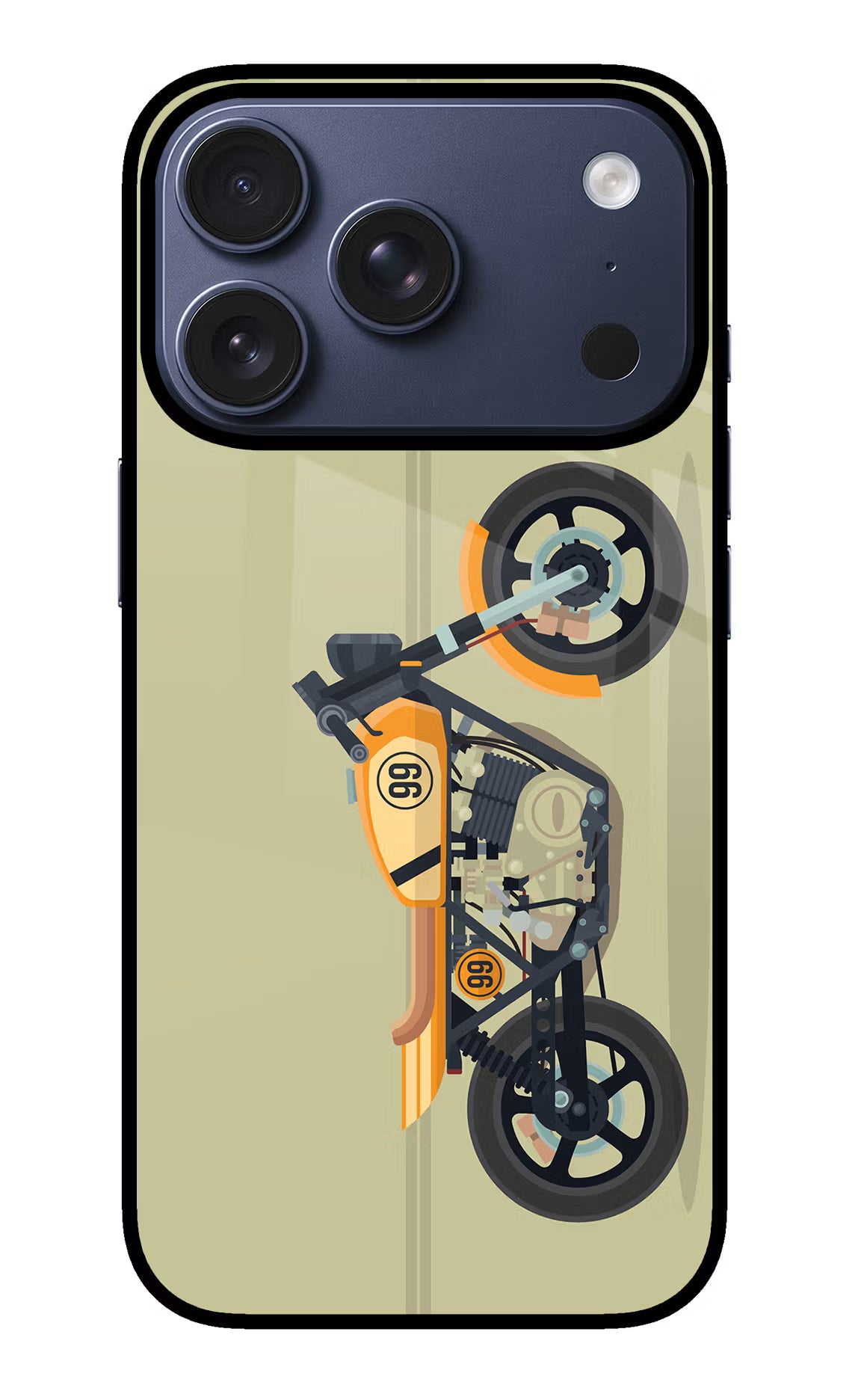 Vertical Speedster iPhone 17 Pro Glass Case Back Cover by Casekaro
