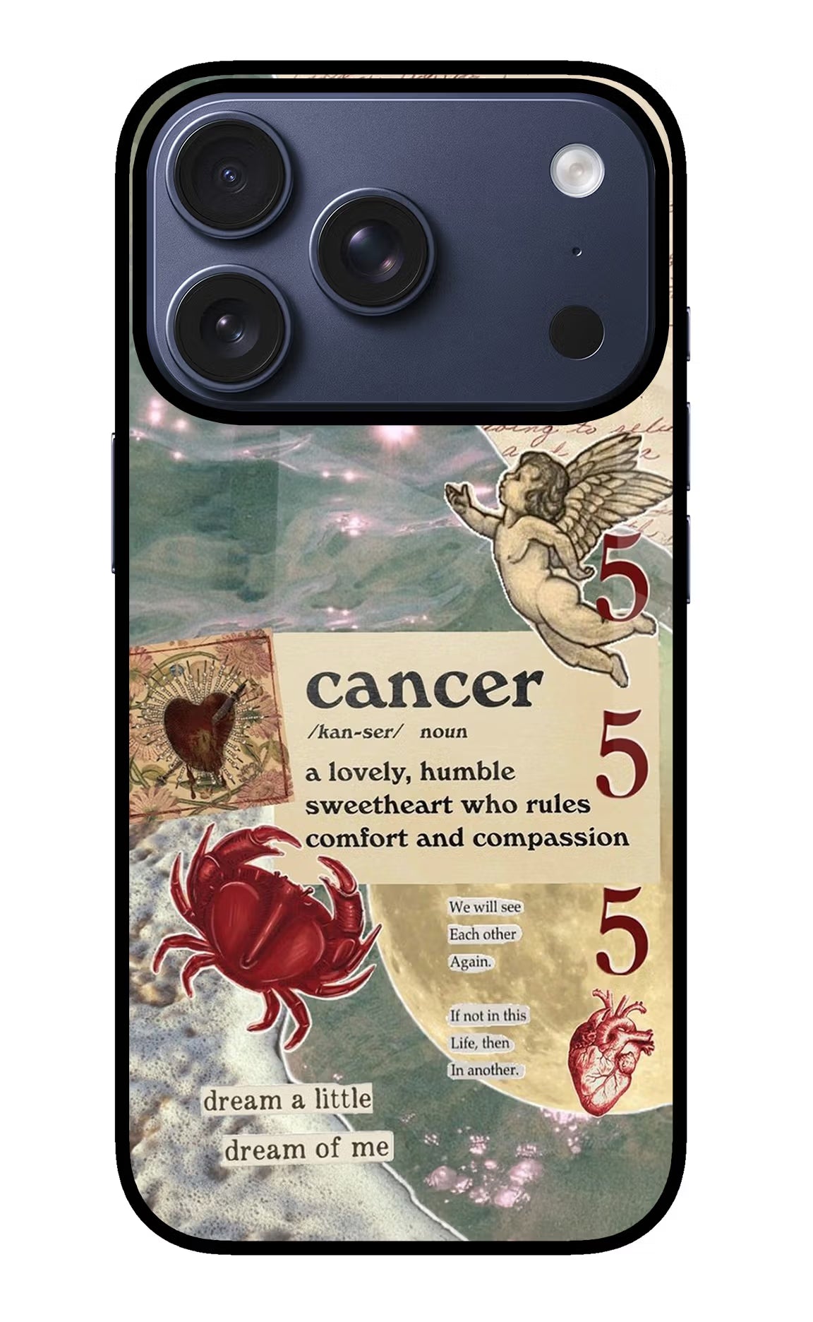 Cancer Zodiac iPhone 17 Pro Glass Case Back Cover by Casekaro