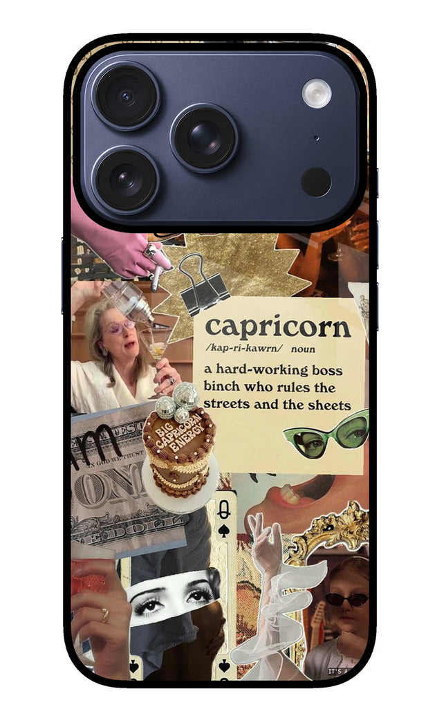 Capricorn Zodiac iPhone 17 Pro Glass Case