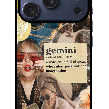 Gemini Zodiac iPhone 17 Pro Glass Case