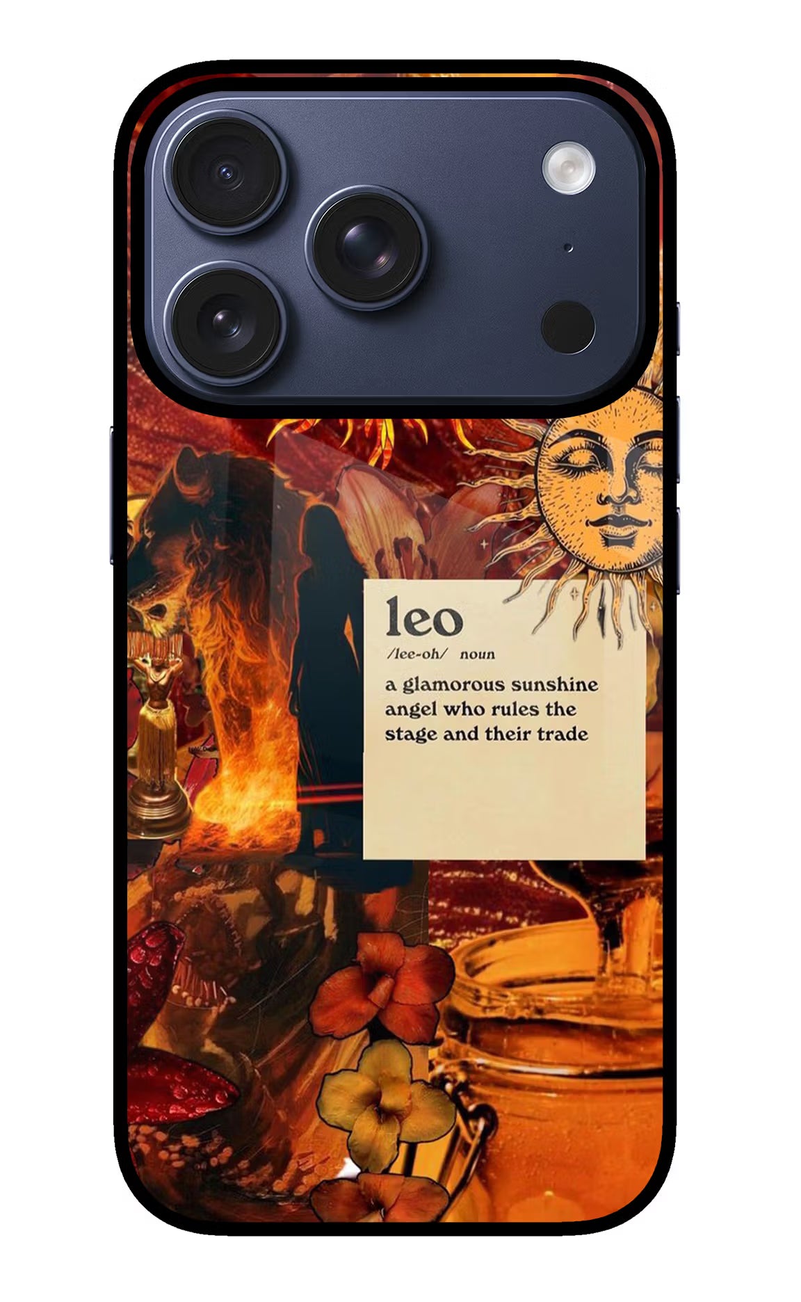 Leo Zodiac iPhone 17 Pro Glass Case Back Cover by Casekaro