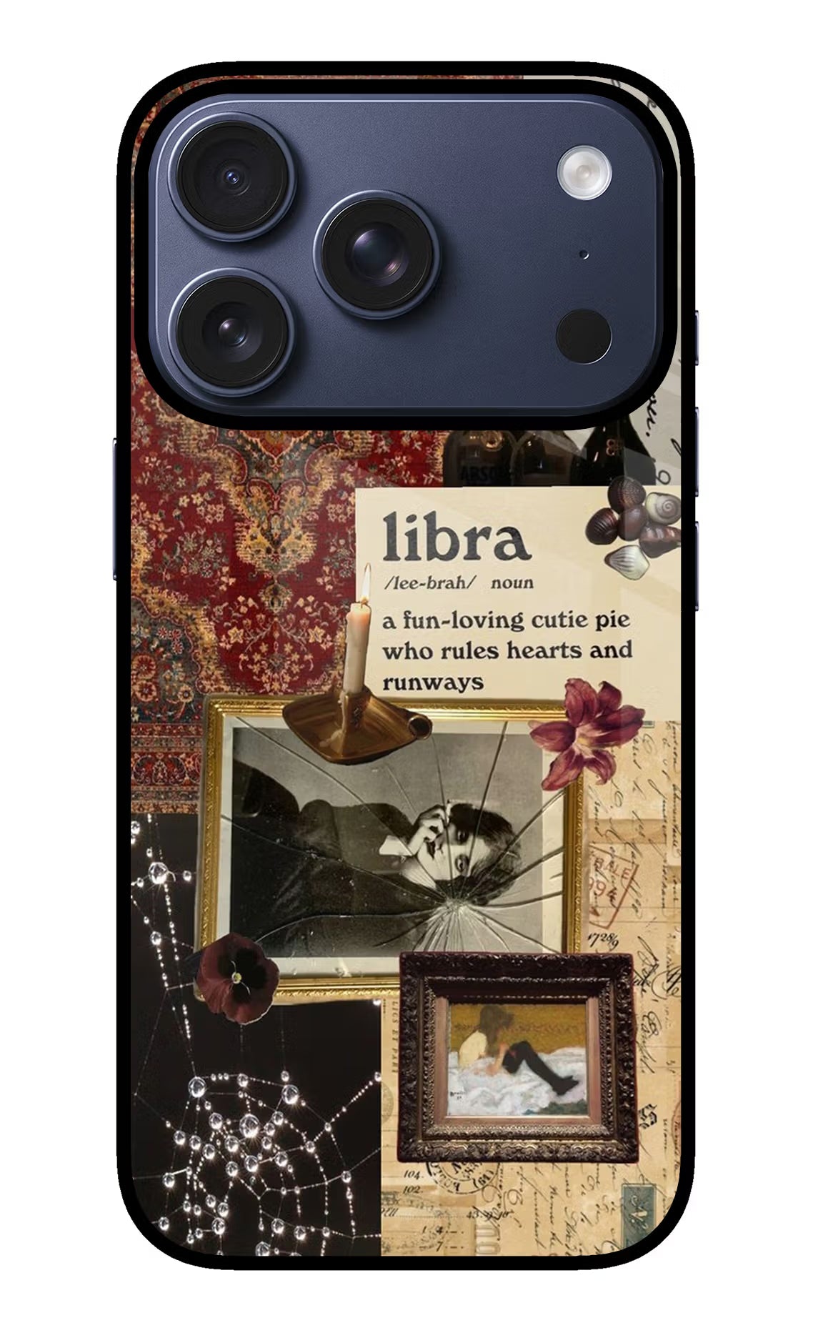 Libra Zodiac iPhone 17 Pro Glass Case Back Cover by Casekaro