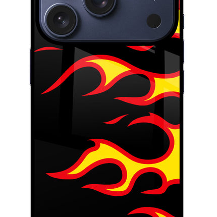 Side Sweep Flames iPhone 17 Pro Glass Case