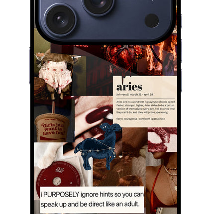 Zodiac Aries iPhone 17 Pro Glass Case