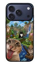 Minecraft Cat Chaos iPhone 17 Pro Glass Case
