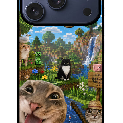 Minecraft Cat Chaos iPhone 17 Pro Glass Case Back Cover by Casekaro