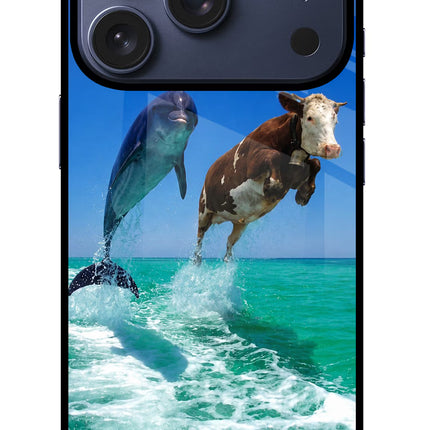Dolphin vs Cow iPhone 17 Pro Glass Case