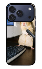 Hacker Hamster iPhone 17 Pro Glass Case