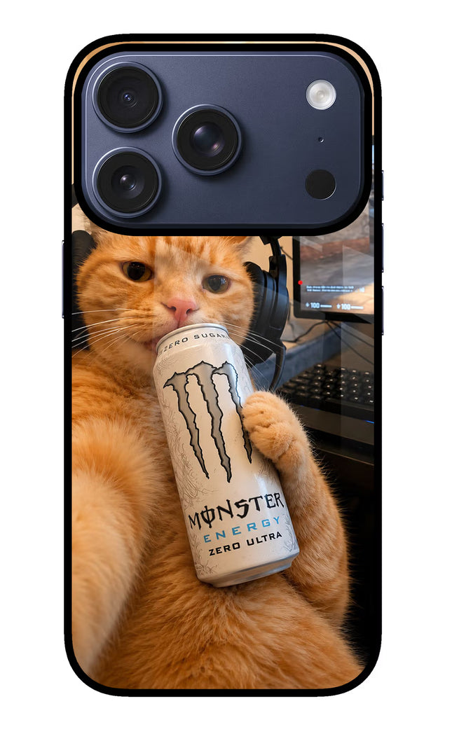 Gamer Cat Energy iPhone 17 Pro Glass Case