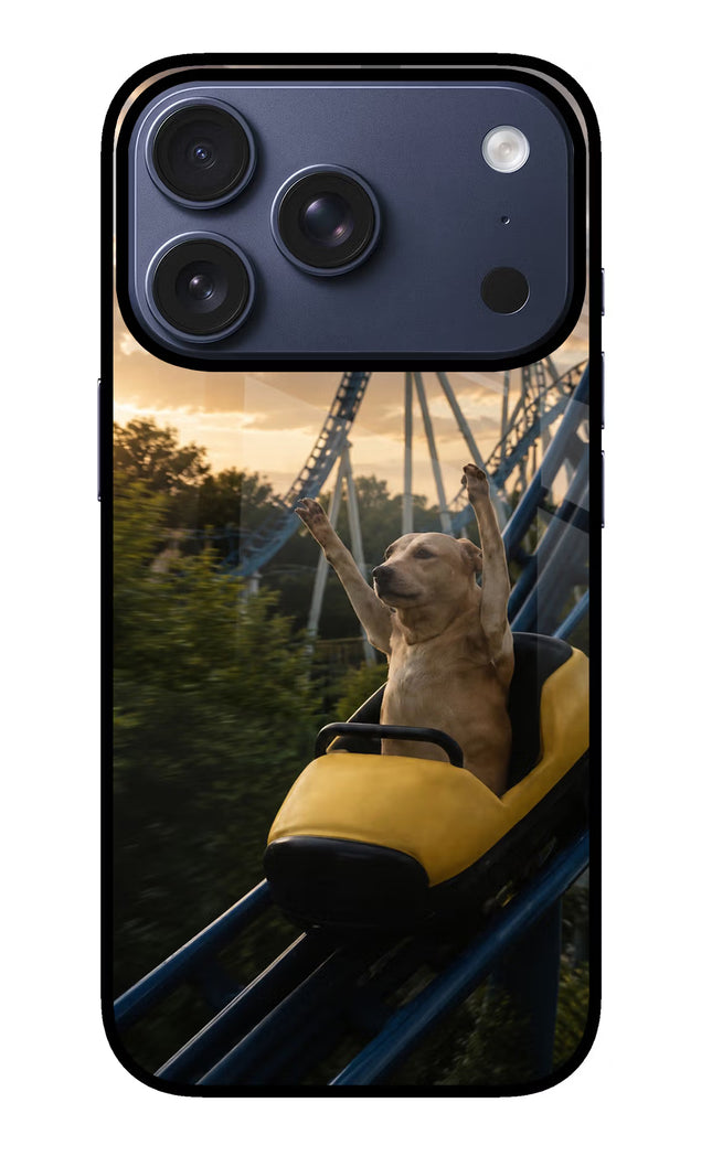 Rollercoaster Dog iPhone 17 Pro Glass Case
