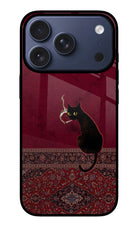 Midnight Cat iPhone 17 Pro Glass Case